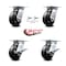Service Caster 5 Inch Rubber on Steel Swivel Caster Swivel Locks 2 Brakes, 2PK SCC-35S520-RSB-BSL-2-SLB-2 - alternate 3